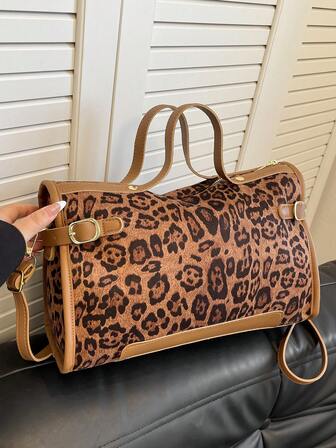 กระเป๋าโท้ทขนาดใหญ่สำหรับผู้หญิง แรงบันดาลใจจากดีไซเนอร์, กระเป๋าถือเดินทางหนังเทียม, ปิดด้วยซิป, ซับในโพลีเอสเตอร์, ขอบทาสี, ลายตัวอักษรคลาสสิก