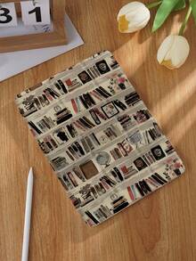 Bookshelf Pattern Tablet Protective Case, Compatible With IPad 9.7/10.2/10.5/10.9/12.9/Pro 11 (10th Gen), Galaxy Tab S6 Lite 10.4 Inch, Kindle Paperwhite (12th Gen, 2024), Kindle (11th Gen, 2022), Kobo Clara Color, Soft Shock-Proof, Smart Stand/Auto Wake/Sleep Function - Multicolor - View 3