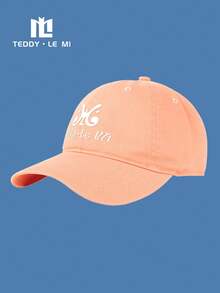 TEDDY LE MI 1pc Unisex Letter Print Baseball Cap, Fashion Outdoor Sports Hiking Running Casual Cap, Available In Black, Red, White, Khaki, Orange, Pink, Green, Navy Blue