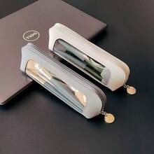 1个透明化妆刷包，便携式化妆品收纳包，适合日常旅行、旅行收纳包、拉链收纳包、整理包、多功能文具收纳包、拉链收纳包、整理包、便携式化妆品收纳包，女士百搭日常配饰，360°化妆包，旅行必备礼物，圣诞礼物，旅行必备，旅行，情人节，房间装饰，钱包必备，女士化妆包，钱包必备物品，邮轮必备，设计师手提包，基础款，梳妆台必备，房间，可爱化妆包 - 米色 - 查看 6