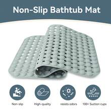 1 tấm thảm phòng tắm/vòi sen, thảm chống trượt có lỗ thoát nước và giác hút, thảm tắm mềm mại có thể giặt được, phụ kiện phòng tắm, trang trí phòng tắm, thảm nhà bếp, thảm ngoài trời/thảm chùi chân, trang trí mùa thu, trang trí lối vào nhà cho mùa tựu trường. - Xám - Xem 5