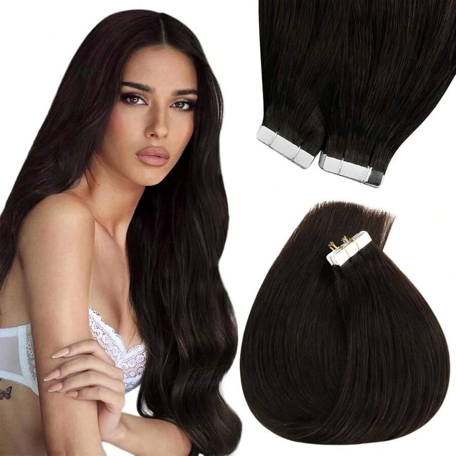 150grams Tape In Hair Extensions Human Hair,#60 Platinum Blonde 16-26inch,20Pcs/50Grams,100% Brazilian Remy Tape Ins Real Human Hair Extension,Christmas Birthday Gift For Women, Perfect For Daily Party & Wedding Use, 4-5 Packs To Add Length & Volume - S1 - 查看 1