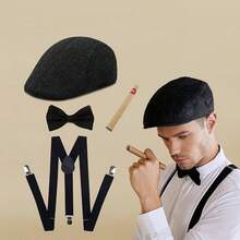 1-3 Pieces Men's Herringbone Flat Newsboy Hat Tweed Newsboy Cap Cabbie Driving Hunting Cap For Men Outdoor Daily Use