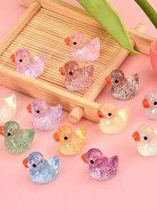 10/20/30/50/100/1000 件迷你鸭子雕像，树脂微型鸭子，塑料小鸭子，适用于娃娃屋、仙女花园、水族馆装饰、圣诞节/万圣节/节日礼物