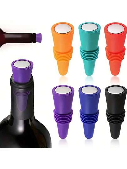 1pc Premium Silicone Leak-Proof Wine Bottle Stopper, Suitable For Whiskey, Champagne And Beer - Perfect Kitchen Bar Accessory