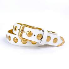 Women's Versatile Studded Punk Style Belt, PU Leather Polka Dot Street Style Waist Belt, Suitable For Spring, Summer, Autumn And Winter Summer, School Fall, Autumn, Halloween