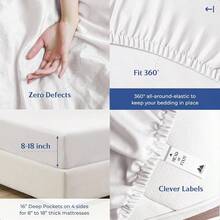 KARISSA MAE King Size Bamboo Viscose Sheet Set - 18" Deep Pocket, Silky & Hypoallergenic, OEKO-TEX Certified (White)