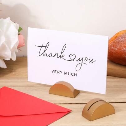 12 piezas Soportes de número de mesa dorados en forma semicircular, Portanombres de mesa modernos para decoración de bodas, recepciones, banquetes, aniversarios y fiestas de cumpleaños, Clips para fotos y tarjetas