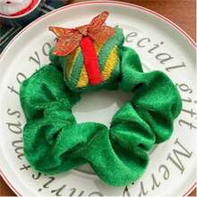 1 pezzo Scrunchie per capelli in peluche a forma di cervo natalizio, elastico per capelli ad alta elasticità, accessori per capelli carini, regalo di Natale, decorazione per la casa, decorazioni natalizie, decorazione per la stanza, inverno - Multicolore - Visualizzare 12