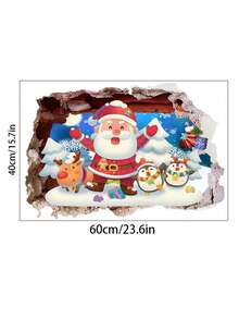 1PC Christmas Wall Sticker Santa Claus Breaks The Wall Decoration Wall Sticker Bedroom Living Room Holiday Party Home Decoration Christmas Sticker Christmas Decorations Room Decor Wall Stickers Stickers Christmas Decorations Home