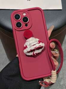 Funda de teléfono elegante y protectora de cobertura completa con diseño de corazón brillante - Adecuada para Apple 16/15/14/13/12/11, Redmi, Honor, OPPO - Marrón y Negro