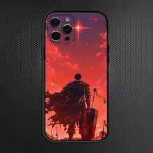 Funda de Teléfono Clásica Anime  Guts Compatible con  16,15,14,13,12,11 Plus, Pro Max, Funda Negra de Silicona Suave, Funda Compatible con  17,  17 Pro,  17 Pro Max - z2 - Ver 4