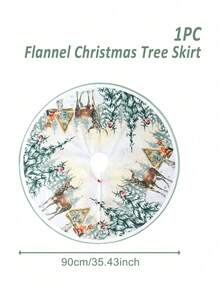 1Pc Christmas Tree Skirt, Christmas Tree Reindeer Design Christmas Tree Mat, Christmas Decorations, Holiday Festive Party Decorations, Christmas Tree Decorations, Home Decor, Xmas Decor, Christmas Gift, Christmas Ornament, Living Room Decor, 2026 New Year Decor