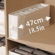 1pc Beige Foldable Crevice Storage Box, Christmas Decoration Storage, Made Of Fabric, Designed To Save Space For Narrow Items, Suitable For Storing Clothes In Wardrobes, Drawers, And Crevice Storage,