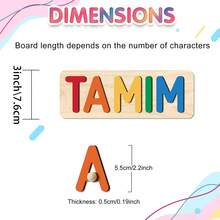 Personalized Name Puzzle, Baby Name Puzzle, Baby Boy Or Girl Early Education Toy, 3D Letter Puzzle Toy, Wooden Letter Puzzle, Baby 1st Birthday Gift, Wooden Puzzle, Personalized Gift, Birthday Gift, Customized Wooden Puzzle Toy, Anniversary Gift, Building Block Gift Set - Nothing Colorful - View 4