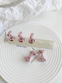 Set de decoración de arte de uñas 3D: 1 pieza de base hueca de acrílico + 5 piezas de puntas de uñas de color gelatina, con cristales de resina, cuentas, strass, efecto láser holográfico estilo coreano vintage, base de madera, 10 puntas de uñas doradas, gran regalo para niñas y mujeres