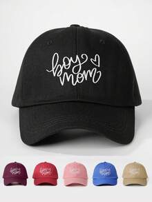 1 件户外刺绣“男孩爱妈妈”可调节棒球帽，防晒休闲帽适合春季、秋季、旅行、海滩、男士、女士、青年、情人节、Y2K 风格 - 刺繡 - 查看 15