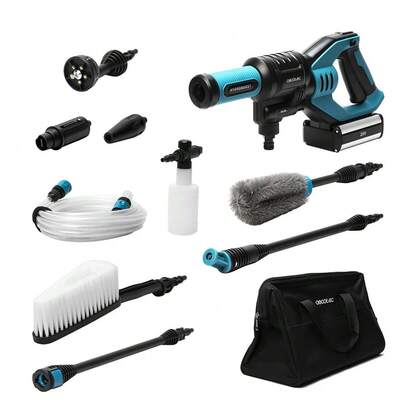  Cecotec Hidrolimpiadora a Batería Hydroboost 10200 Liberty Pro, Limpieza Sin Cables con 180 W de Potencia y 24 Bares, Autonomía de 55 Minutos, Tecnología ForceSonic para Máxima Eficiencia, Boquilla MultiNozzle con 5 Posiciones y Sistema Soap Cleaning para Espuma Densa, Kit Completo de Accesorios Incluidos, Diseño Ergonómico y Ligero, Tecnología Only Silence para Operación Silenciosa, Seguridad BS-Block, Ideal para Coches, Bicicletas y Exteriores, Manguera de 5 Metros para Succión Directa
