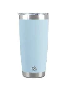 20 盎司辦公室咖啡杯，304 不銹鋼真空保溫杯，帶蓋，水瓶，非常適合冷熱飲品，非常適合旅行和戶外使用，送給女士、媽媽、最好的朋友、新娘、伴娘禮物、白色女婢的生日禮物禮物，白茶杯，母親節，情人節，新年禮物 - 藍色 - 查看 1