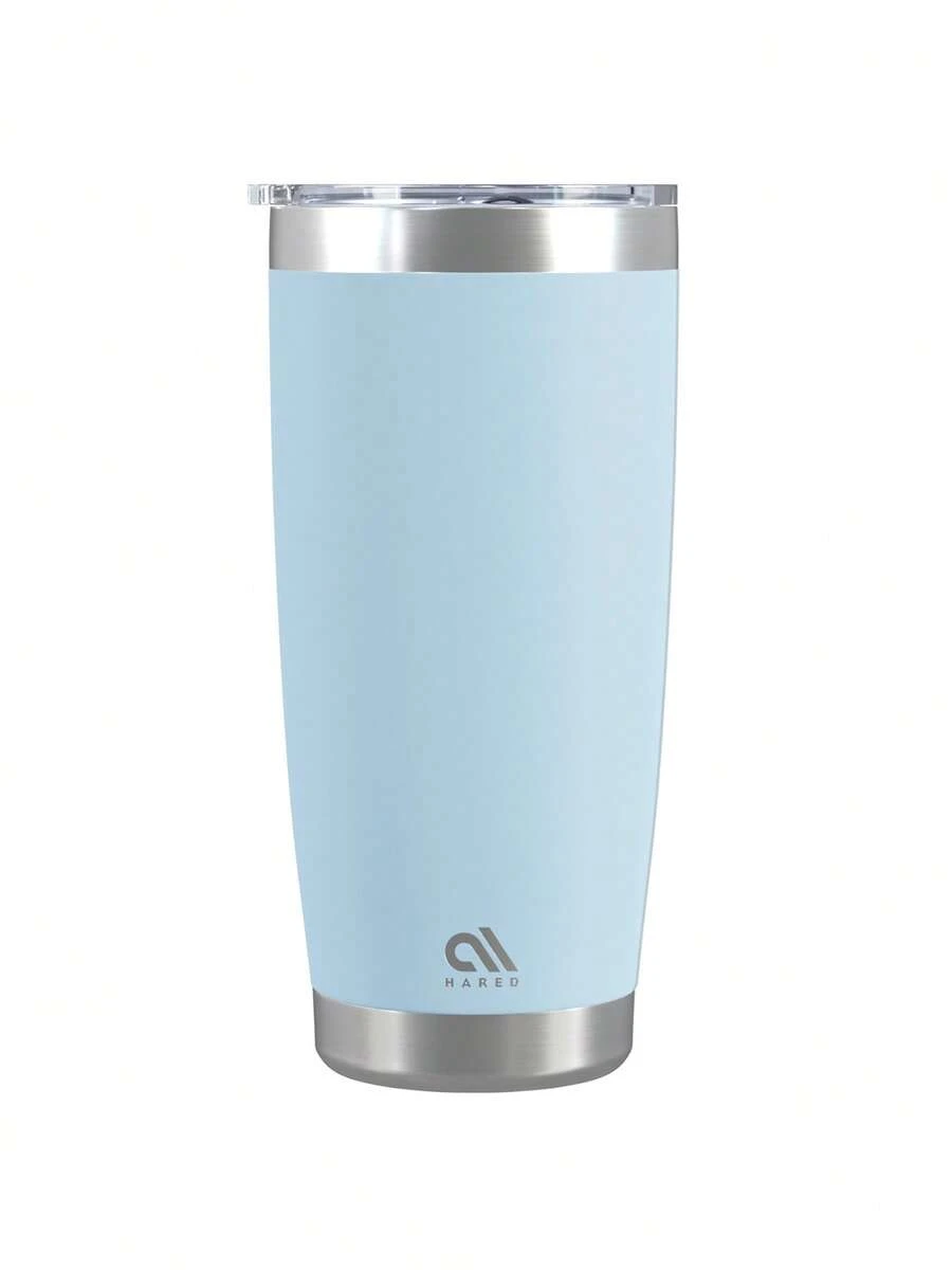 20 盎司辦公室咖啡杯，304 不銹鋼真空保溫杯，帶蓋，水瓶，非常適合冷熱飲品，非常適合旅行和戶外使用，送給女士、媽媽、最好的朋友、新娘、伴娘禮物、白色女婢的生日禮物禮物，白茶杯，母親節，情人節，新年禮物 - 藍色 - 查看 1