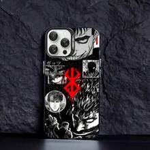 Funda de teléfono de anime caliente  Guts compatible con  16 15 14 13 12 11 Pro Max X XR XSMAX 8 7 Plus, funda trasera mate a prueba de golpes y anti-caída, compatible con funda de  17, funda de  17 Pro, funda de  17 Pro Max - z8 - Ver 9
