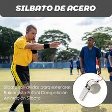 Silbatos Acero Inoxidable (Paquete de 5): Sonido Fuerte y Duraderos, Ideal para Árbitros y Deportes de Equipo - 1 - Ver 5