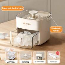 1pc Easy Release Ice Cube Tray, One-Touch Pressure Ice Maker Mold, Home Use Ice Block Storage Mold (48-Grid Ice) - White - View 4