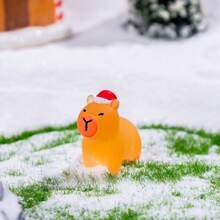 3/6 Pcs Christmas Animals, Christmas Hats, Capybara, DIY Resin Crafts, Desktop Ornaments, Rooms, Home Decorations, Christmas, Thanksgiving, Parties