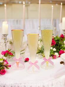 10 szt./zestaw, 4,5-uncjowe wielokrotnego użytku szklanki na nóżce, odpowiednie na wesela, urodziny, walentynki, Halloween, Boże Narodzenie i inne imprezy, najlepsze prezenty na Walentynki, Halloween i Boże Narodzenie (szklanki plastikowe, urodziny, kieliszki do wody, kieliszki do szampana) - Wielokolorowe - Zobacz 12