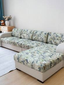 غطاء وسادة كنبة مطبوع بطبعة زهرية من الحرير الحليبي، قابل للإزالة والغسل في الغسالة، مناسب لكنبة L الشكل، كنبة بمقعد واحد/مقعدين/ثلاثة مقاعد/أربعة مقاعد، واقي أثاث، قابل للغسل، مقعد منفصل، غطاء كنبة، مناسب لديكور المنزل واستخدام الحيوانات الأليفة