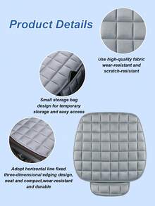 3-1pc Universal Car Seat Cushion With Polyester Fiber, Sponge Filler, Soft & Breathable, Anti-Slip, Lightweight & Portable, All-Season Protection For Vehicle Seats - Hand Washable,Interior Accessory