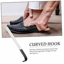 Stainless Steel Shoehorn Handle Shoe Horns Handheld Shoe Horn Shoe Horn Handled Shoe Horn Long Handle For Seniors Entryway Shoe Horn With Long Shoe Horn Soft Rubber Black - 銀色 - 查看 6