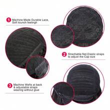 Brazilian Afro Kinky Curly Human Hair Wig With Bangs 180% Density Natural Black Color Glueless Short Afro Curly Human Hair Machine Made Wig For Women Daily Use - Natural Black - View 7