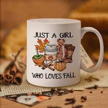 1 件 11 盎司“Just A Girl Who Loves Fall”咖啡杯，闺蜜礼物，秋季马克杯，南瓜香料马克杯，万圣节马克杯，闺蜜秋季生日礼物，送给妈妈、奶奶和姐妹的礼物 - 彩色 - 查看 10