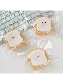 2Pcs Toast Squeeze Relax Toy Cute Bread Design Slow Rebound Fun Ahd Cute Christmas &Birthday Gift Squeeze Gifts For Children, Teens, And Adults - 彩色 - 查看 2