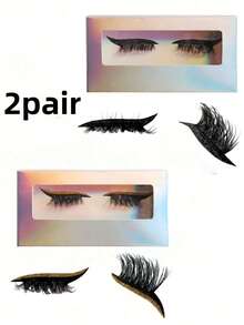 Eyeliner & Thick Curling False Eyelash Stickers - Multicolor - View 8