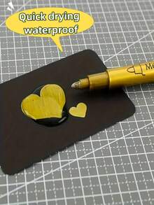 Marcadores dorados y plateados - a prueba de agua, aptos para manualidades DIY, adecuados para papel negro, vidrio, pintura de rocas, calabazas de Halloween, elaboración de tarjetas, álbumes de recortes, Navidad, arte de resina y suministros de oficina, bolígrafo multifuncional de punta blanda fluorescente, bolígrafo de pintura, bolígrafo de metal, de alto brillo y alta belleza