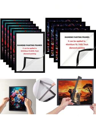 2 Pieces Diamond Magnetic Diamond Picture Frame, 30x40 Cm/11.8x15.7 Inch Diamond Picture Frame Suitable For 10x14 Inch Pictures, Diamond Painting Art Frame, Suitable For Painting, Photos, Certificates, Certificates, Posters, Home Art Decoration (Multiple Color Choices)