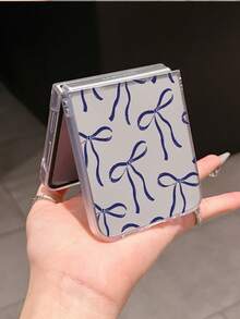 Ốp lưng điện thoại gập gọn tối giản họa tiết nơ, chất liệu PC mờ, bảo vệ và chống rơi vỡ: Tương thích với Samsung Galaxy Zflip 3/Zflip 4/Zflip 5/Zflip 6/Zflip 7/ Razr 50 Ultra/ Razr 60 Ultra/ Razr 60/ Razr 50/Galaxy Z Flip7 FE - Trong sáng - Xem 3