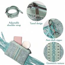 Stylowa, pojemna torebka damska na ramię z frędzlami z poliuretanu – wielokomorowa konstrukcja w stylu vintage, boho i western, ozdobiona frędzlami, nitami i kunsztownym wykonaniem. Uniwersalna torba na ramię/na ramię z odpinanymi, regulowanymi paskami. Idealna na zakupy, zajęcia na świeżym powietrzu, podróże i wyjścia. Idealny prezent dla rodziny i przyjaciół.