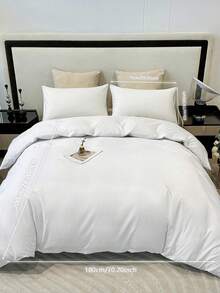 Juego de 3 piezas de funda nórdica de plumón, 100% microfibra lavada, ropa de cama ligera, con cremallera y 4 lazos en las esquinas, unicolor súper suave y cómodo (1 pieza funda nórdica/sin relleno + 2 piezas fundas de almohada/sin relleno), adecuado para dormitorio, viaje, dormitorio (ropa de cama para dormitorios de niños y niñas)