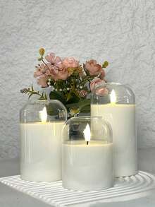 3 件套无焰蜡烛灯，带定时器/遥控器，电池供电，LED 许愿蜡烛灯，浪漫氛围装饰灯，无烟电子 LED 蜡烛，桌面装饰灯，温暖的蜡烛火焰，适用于圣诞节、情人节、万圣节、家居、求婚、婚礼、礼物、生日装饰、派对 - 白色 - 查看 6