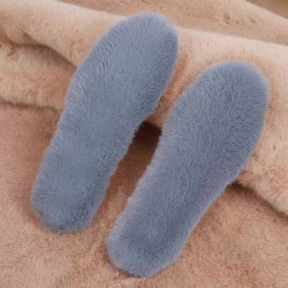 1 Pair Soft Faux Fur Insoles, Warm Winter Shoe Inserts For Boots, Sneakers, Dress Shoes