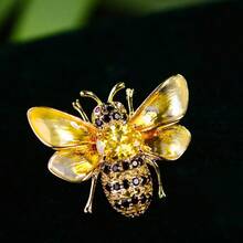 1 Retro Bee Brooch, Smart And Shining, Unisex, Suitable For Birthdays, Valentine's Day, Anniversaries, Good Choice For Daily Wear And Gifts - Vàng - Xem 3