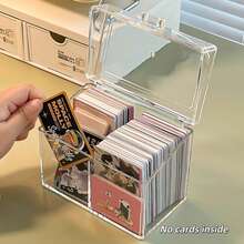 1 pieza Caja de almacenamiento de tarjetas fotográficas (9/8/2/1 cuadrícula de especificaciones múltiples) Caja creativa para tarjetas fotográficas Estuche transparente para tarjetas de fotos de ídolos Organizador de almacenamiento de tarjetas Caja de almacenamiento de plástico Artículos de papelería escolar, regalos de Navidad para adultos/menores/adolescentes/estudiantes