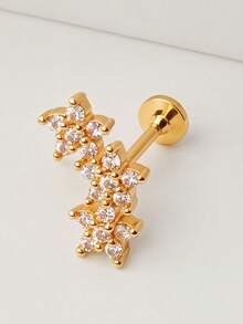 1PC 316 Stainless Steel Flower Snake Moon Star CZ Cartilage Earring Helix Tragus Studs Flatback Labret Nose Stud Piercing Daith Conch Earrings 18G