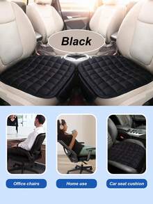 3-1pc Universal Car Seat Cushion With Polyester Fiber, Sponge Filler, Soft & Breathable, Anti-Slip, Lightweight & Portable, All-Season Protection For Vehicle Seats - Hand Washable,Interior Accessory