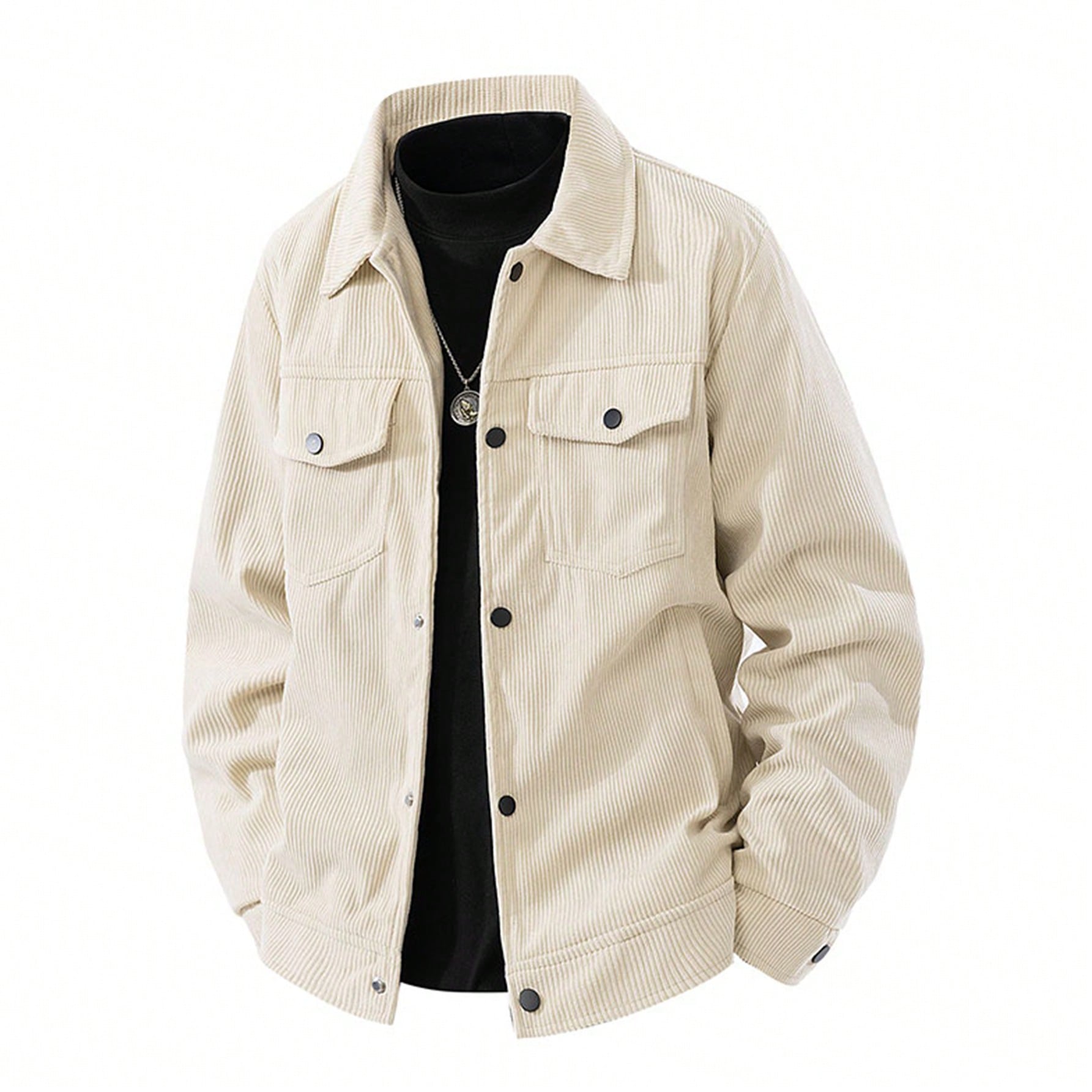 Chaqueta deportiva casual para hombre, chaqueta cortavientos de pana, chaqueta cargo vintage de varios bolsillos, para primavera/otoño