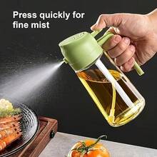 1 件二合一 470ml 塑料喷雾油瓶、喷雾油分配器、油罐、调味瓶、烧烤厨房、烘焙、野餐厨房用具/橄榄油分配器和油喷雾器,适用于烹饪、厨房、沙拉、烧烤、厨房配件、户外烧烤用品、派对、圣诞用品 - 彩色 - 查看 15