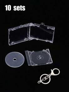 Acrylic Keychain, Black Vinyl Record Box, Star Album, Concert Merchandise, DIY Pendant Charms For Bags, Earphones, Mini CD Album Covers, Acrylic Keychains, Fan Memorabilia, Birthday Party Gifts - Multicolor - View 12